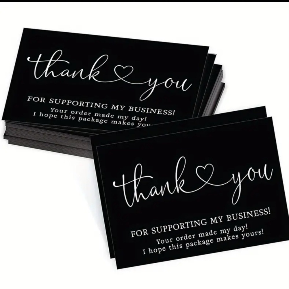 50 Black Thank You Cards